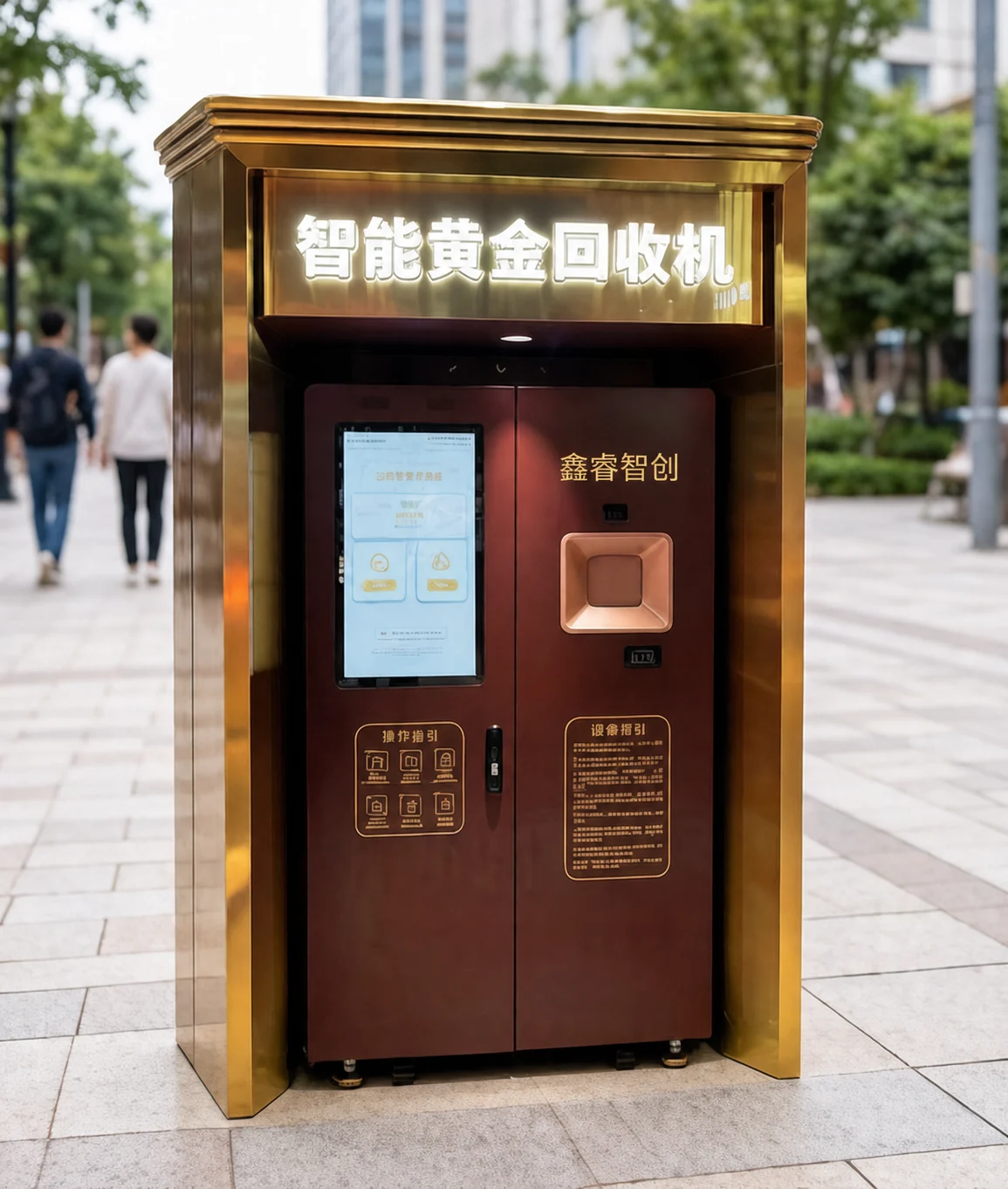 XINRZC gold recycling machine displayed in an open setting